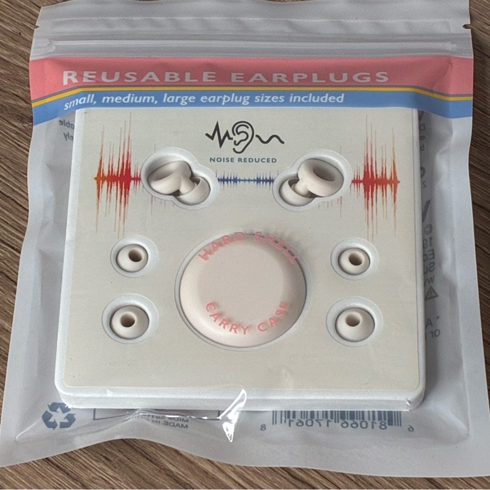 🐼 3/$25 NWT Reusable Earplugs with Carry Case - Travel Noise Control